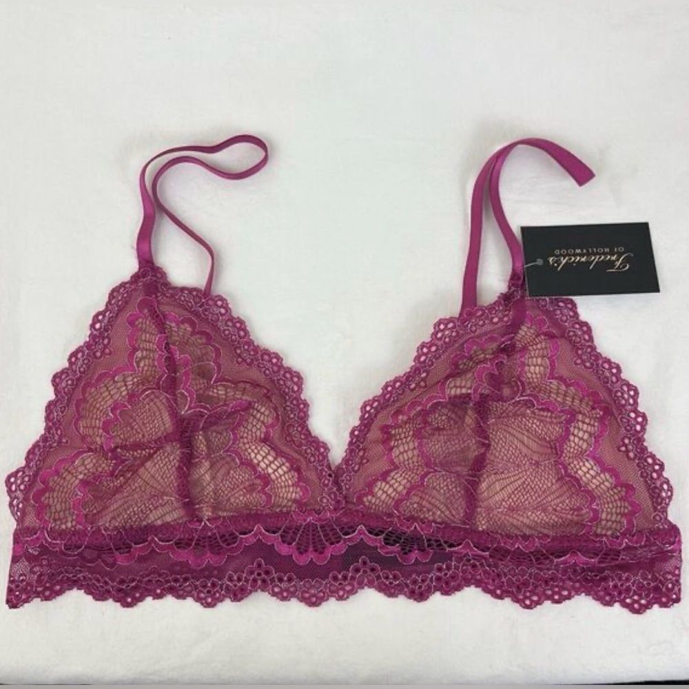 Frederick’s of Hollywood Purple Caroline Metallic Lace Bralette